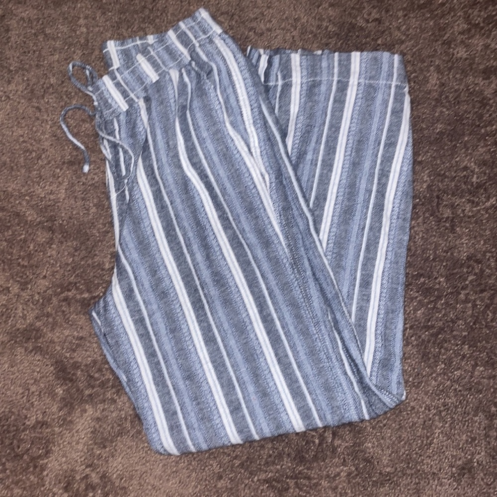 striped cloth pants